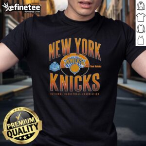 Official New York Knicks Throwback Black Boxy T-Shirt featuring vintage logo design, perfect for fans and collectors.