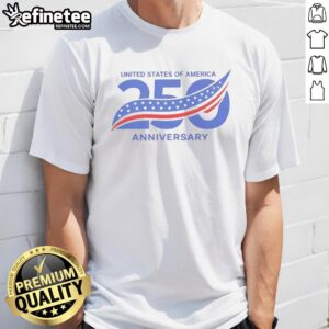 Alt Text: Retro T-shirt featuring the Awesome United States of America 250th Anniversary Semiquincentennial flag design.