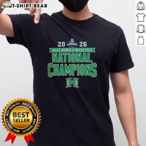 2026 NCAA Women's Water Polo National Champs Hawaii Rainbow Wahine Victory T-Shirt design featuring team colors and logo.