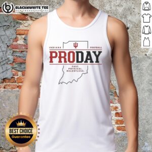 Alt Text: Official Fernando Mendoza Indiana Pro Day football tank top featuring team colors and logo, perfect for fans and athletes.