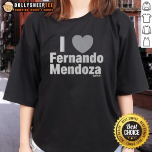 Ladies tee featuring 'Good I Heart Fernando Mendoza' design, perfect for fans of Fernando Mendoza.
