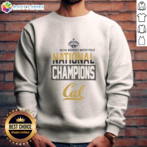 California Golden Bears 2026 NC Women's Water Polo National Champions sweatshirt featuring team colors and logo.