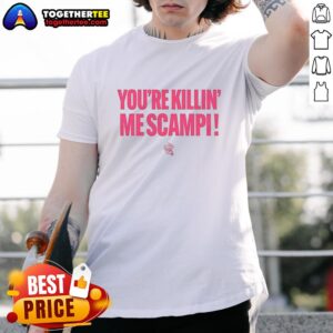 Awesome Jacksonville Jumbo Shrimp You'Re Killin Me Scampi T-Shirt featuring a fun shrimp graphic and vibrant colors.