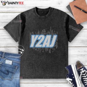 Premium Y2AJ WWE washed t-shirt featuring vibrant colors and soft fabric, perfect for wrestling fans and casual wear.