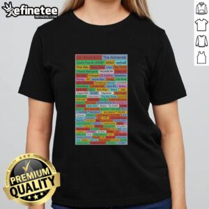 Nice Earl sweatshirt featuring The Alchemist, Zack Fox, and Uway name list on a stylish ladies tee.