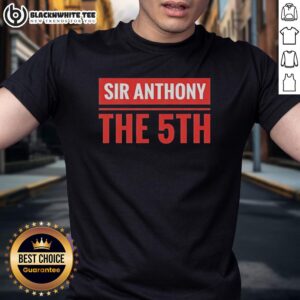 Alt Text: Awesome Sir Anthony The 5Th Stacked Block T-Shirt featuring bold block letters in stylish design and vibrant colors.