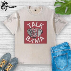 Alabama Crimson Tide washed t-shirt featuring 'Nice Talk' design, perfect for fans and casual wear.