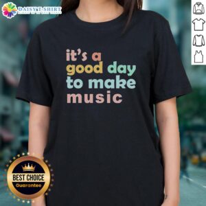 Dynamic Ladies Tee featuring 'Hot, It's A Good Day To Make Music' design, perfect for music lovers and casual wear.