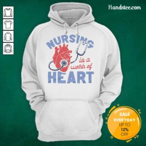 Alt Text: Hot Nursing is a Work of Heart Ash Hoodie featuring a stylish design perfect for nursing professionals.