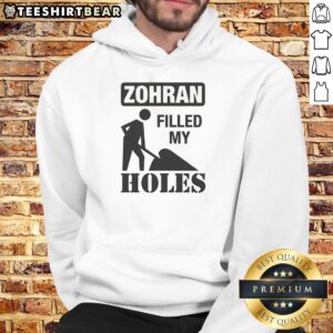 Awesome The Mayor Filled My Holes Hoodie in vibrant colors displayed on a mannequin against a stylish backdrop.