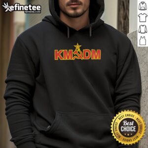 Alt Text: Premium KMFDM Hammer and Sickle hoodie featuring the iconic Communist Party symbol, perfect for fans of political art.
