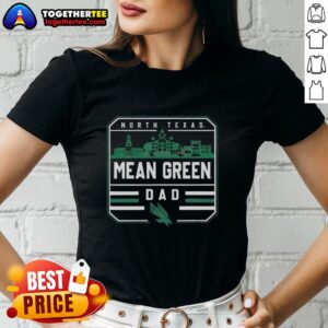 Premium North Texas Mean Green Dad Campus Ladies Tee in green, perfect for showing school spirit at UNT.