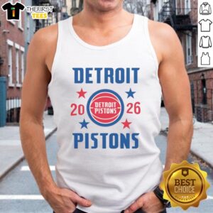 Premium Detroit Pistons Playoffs 2026 Stars Tank Top featuring team logo and vibrant colors for basketball fans.