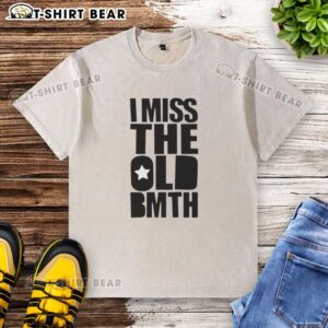 Nice I Miss The Old Bmth washed t-shirt in faded blue, featuring vintage band logo and casual style perfect for fans.