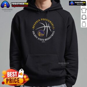 Alt Text: Top Branding Podziemski Golden State Warriors player wearing a stylish hoodie during practice on the court.