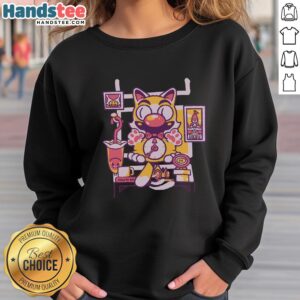 Premium Cat On Time Sweatshirt featuring a playful cat graphic, perfect for cat lovers and cozy casual wear.