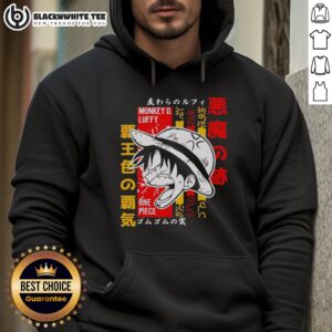 Alt Text: Good Monkey D. Luffy One Piece anime graphic hoodie featuring vibrant colors and iconic character design.