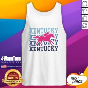 Good Kentucky race horse graphic on a stylish wavy tank top for horse racing enthusiasts and fashion lovers.