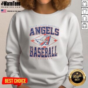 Awesome Los Angeles Angels Major League Baseball Cooperstown Diamond Sweatshirt in vibrant red and white design.