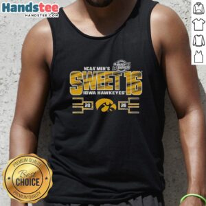 Nice Iowa Hawkeyes NCAA Men's March Madness Sweet 16 2026 tank top featuring team colors and logo.