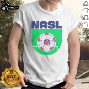 Stylish North American Soccer League logo t-shirt showcasing vibrant design and sporty appeal for fans.