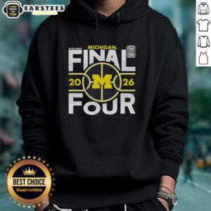 Good Michigan Wolverines NCAA Final Four 2026 Men's March Madness Hoodie showcasing team colors and logo.