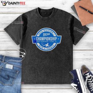 Original NJCAA 2026 Division I Men's Tennis Championships logo on a washed t-shirt, showcasing sports apparel design.