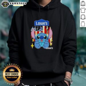 Alt Text: Cute Stitch-like Lowes USA Flag Hoodie featuring vibrant colors and a cozy design, perfect for patriotic fashion.
