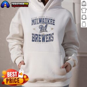 Official Milwaukee Brewers Major League Baseball Cooperstown Diamond Hoodie in navy blue with team logo.