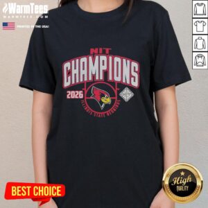 Hot Illinois State Redbirds NIT 2026 Men's Basketball National Champions ladies tee showcasing team pride.