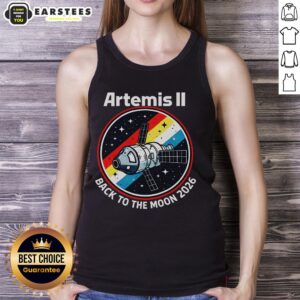Nice Artemis II Back to the Moon 2026 tank top featuring a space-themed design, perfect for space enthusiasts.