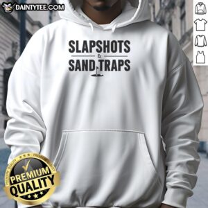 Official Slapshots and Sand Traps Hoodie featuring a stylish design, perfect for sports fans and casual wear.