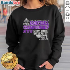 Nice New York University Violets 2026 NCAA Division III Women's Basketball Championship sweatshirt in vibrant colors.