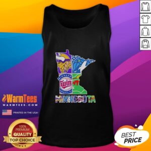Hot Minnesota sports teams graphic on a stylish tank top, perfect for fans showing team spirit in summer.