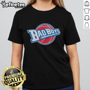 Alt Text: Ladies tee featuring the Nice Detroit Pistons Basketball Bad Boys 2026 logo, perfect for fans and stylish wear.