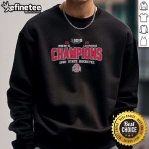 Ohio State Buckeyes Men's Lacrosse 2026 Big Ten Conference Champions sweatshirt featuring team colors and logo.