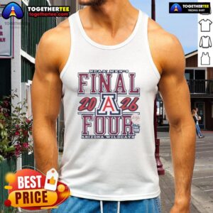 Official 2026 NCAA Men's Final Four Arizona Wildcats basketball graphic tank top, featuring team logo and vibrant design.