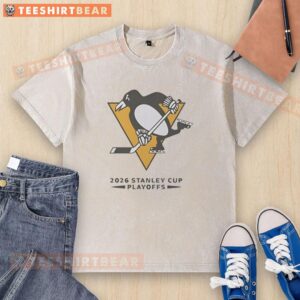 Good Pittsburgh Penguins NHL 2026 Stanley Cup Playoffs washed t-shirt featuring team logo and playoff graphics.