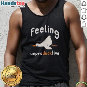 Funny tank top featuring an original sleeping duck design, perfect for expressing unproductive vibes with humor.