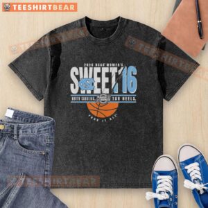 Top North Carolina Tar Heels Sweet 16 2026 NCAA Women's March Madness Four It All washed t-shirt on display.
