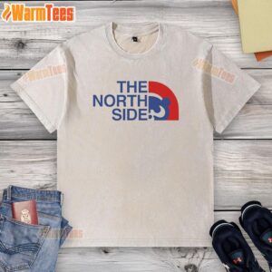 Alt Text: Good The North Side parody logo on a stylish washed t-shirt, perfect for fans of unique graphic apparel.