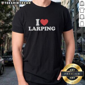 Alt Text: Official I Heart Larping heart shape T-shirt design, perfect for LARP enthusiasts and cosplay lovers.