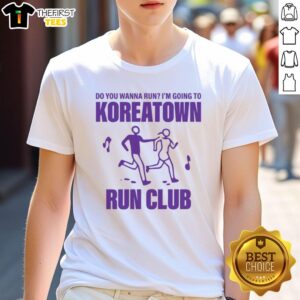 Premium Krc Wanna Run Koreantown Run Club T-Shirt featuring a stylish design for running enthusiasts.
