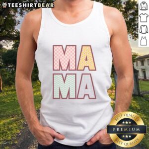 Stylish Nice Mama pattern fills tank top, featuring vibrant colors and a trendy design perfect for summer wear.