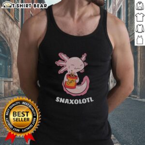Alt Text: Stylish Snaxolotl tank top featuring a cute axolotl design, perfect for casual wear and unique fashion lovers.