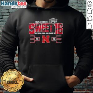 Nice Nebraska Cornhuskers Sweet 16 2026 Men's March Madness Hoodie showcasing team pride and style.