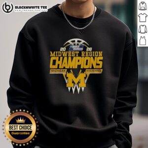 Good Michigan Wolverines Midwest Region Champions 2026 sweatshirt featuring bold team colors and logo design.