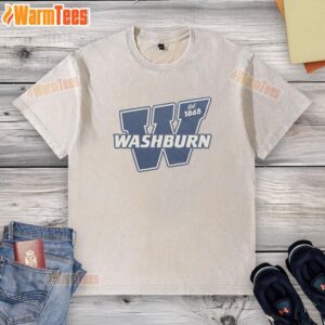 Alt Text: Vintage washed t-shirt featuring Good Washburn Est 1865 design, perfect for casual wear and retro style lovers.