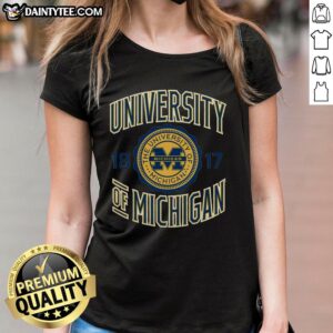 Nice Michigan Retro Seal 1817 Ladies Tee featuring a vintage design and soft fabric, perfect for casual wear.