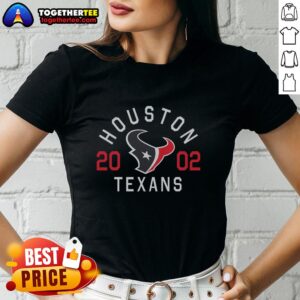 Stylish Hot Houston Texans Heritage Print Ladies Tee featuring vibrant team colors and logo, perfect for fans.